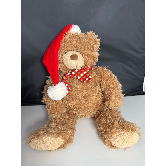 Jo-Ann Stores Christmas Teddy Bear Santa Hat Plush Stuffed Animal 2015 19" Sound - Picture 1 of 7
